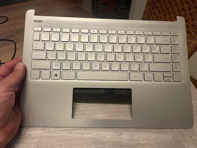 HP Laptop Toetsenbord Azerty BE  Top Cover zilver 14FQ1000NB, Enlèvement, Utilisé, HP
