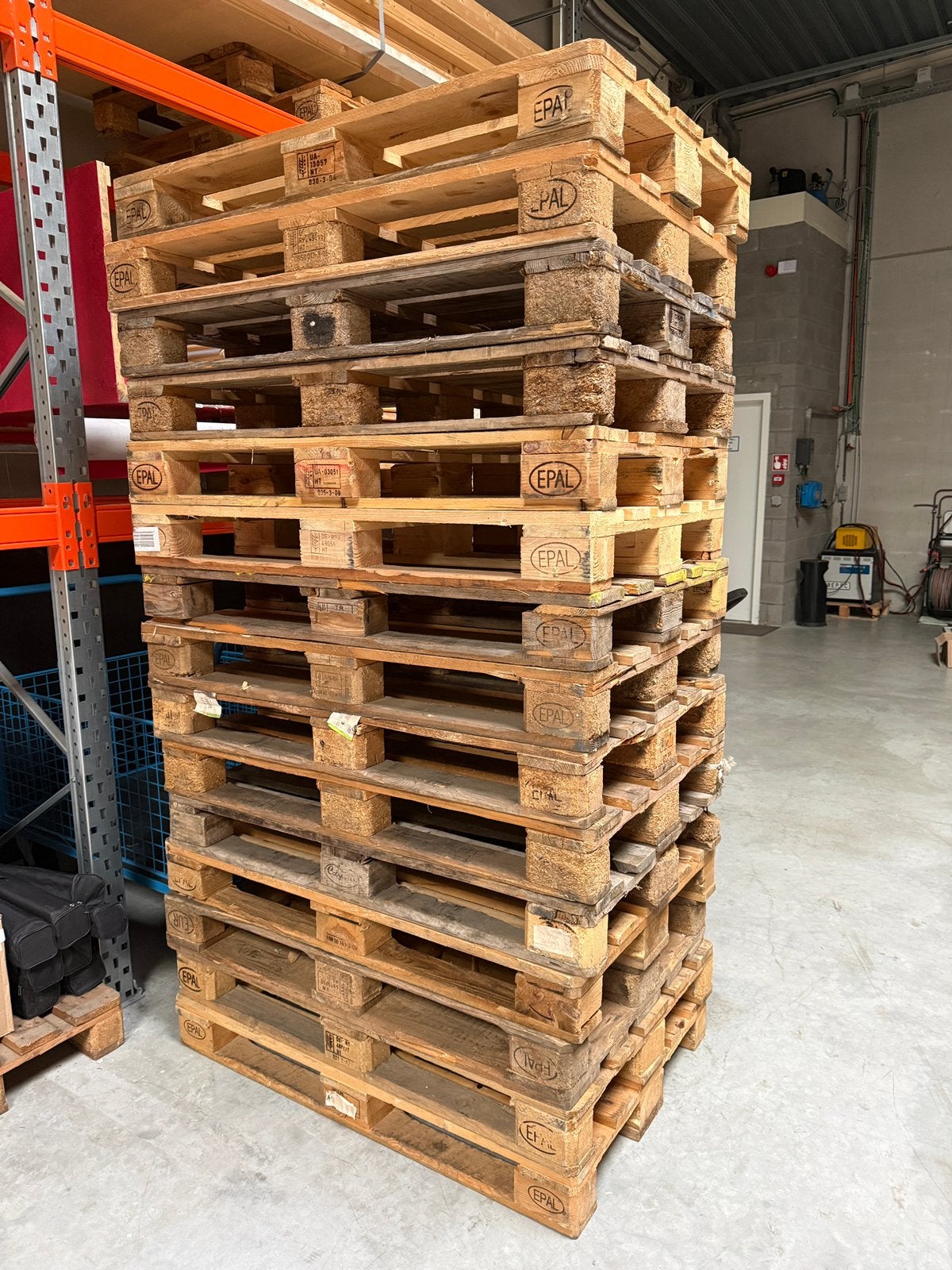 Lot de 15 palettes EPAL, Ophalen, Gebruikt, 25 tot 50 mm, Minder dan 200 cm