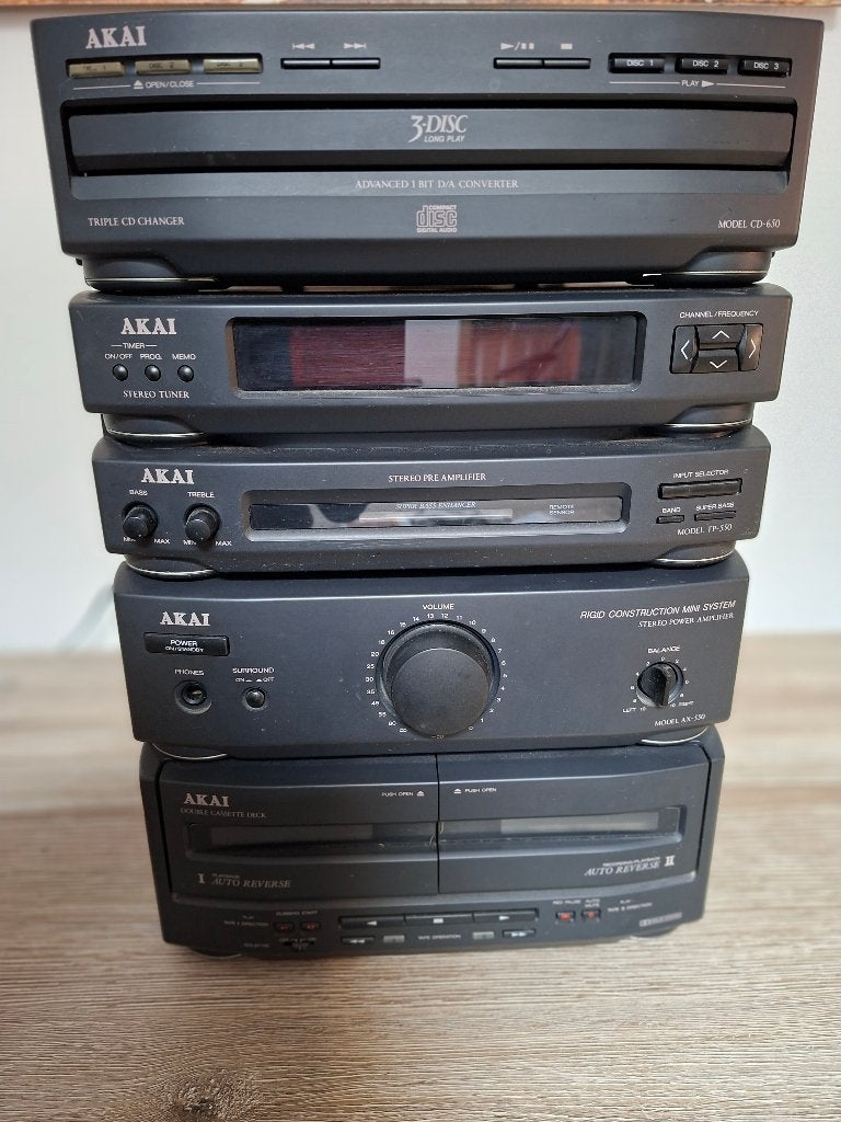 Akai hifi set, Deck cassettes ou Lecteur-enregistreur de cassettes, Enlèvement, Utilisé, Composants en vrac