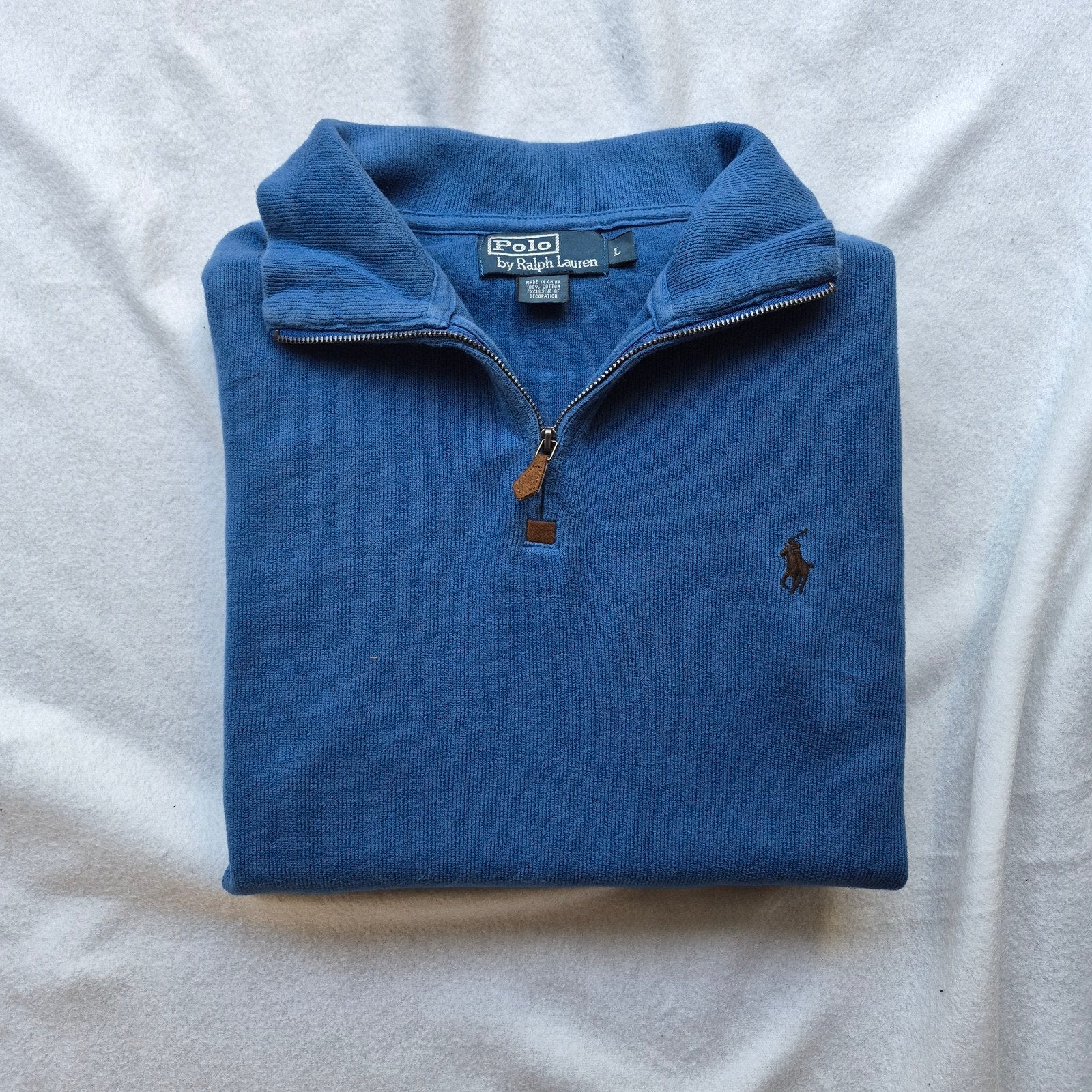 Polo Ralph Lauren Halfzip Trui Blauw L Vintage Casual, Kleding | Heren, Maat 52/54 (L), Blauw, Ophalen of Verzenden, Polo Ralph Lauren