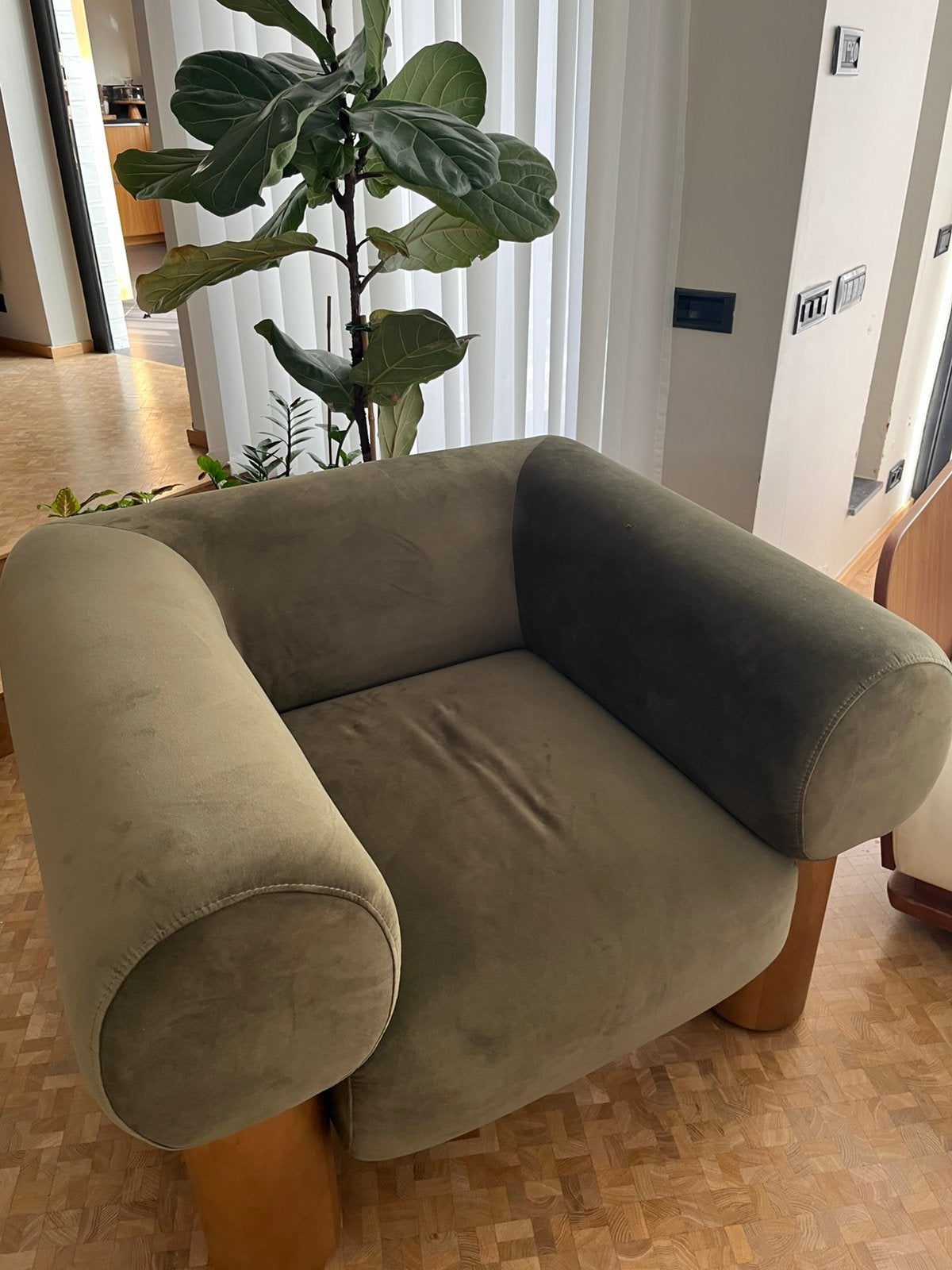 Fauteuil 1 place neuf - Maison du monde - vert Kaki, Enlèvement, Comme neuf, Bois