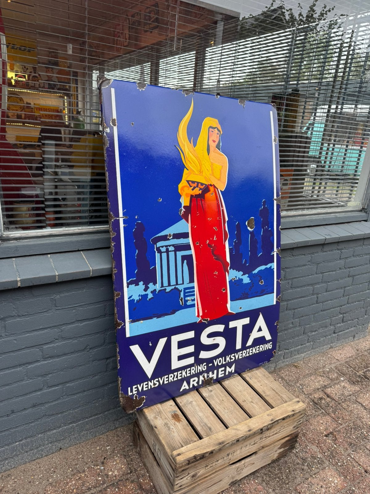 VESTA emaille reclamebord XL, Ophalen, Reclamebord, Gebruikt, .