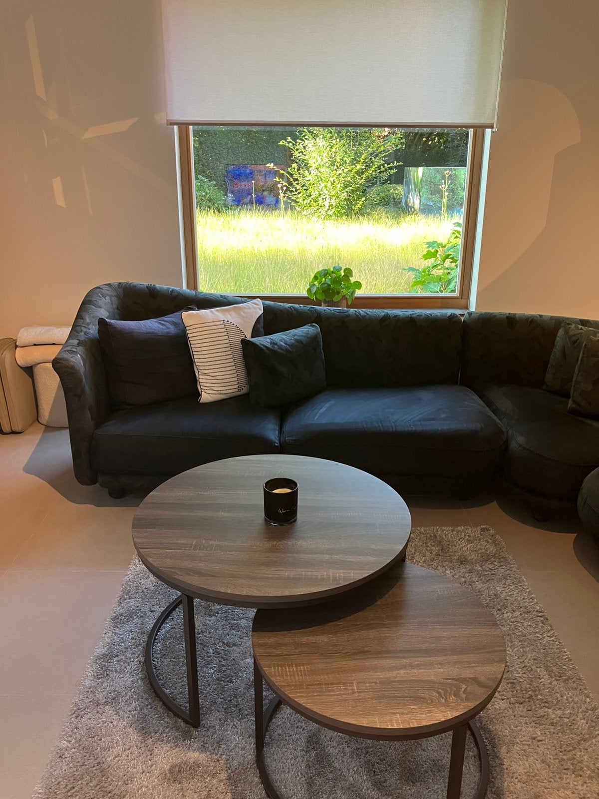 Moderne hoeksalon, Ophalen, Gebruikt, Stof
