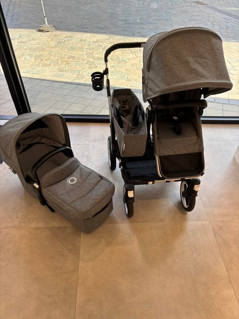 Bugaboo Donkey 3 kinderwagen met wieg en stoel Grey melange, Enfants & Bébés, Poussettes & Combinaisons, Tige de poussée réglable