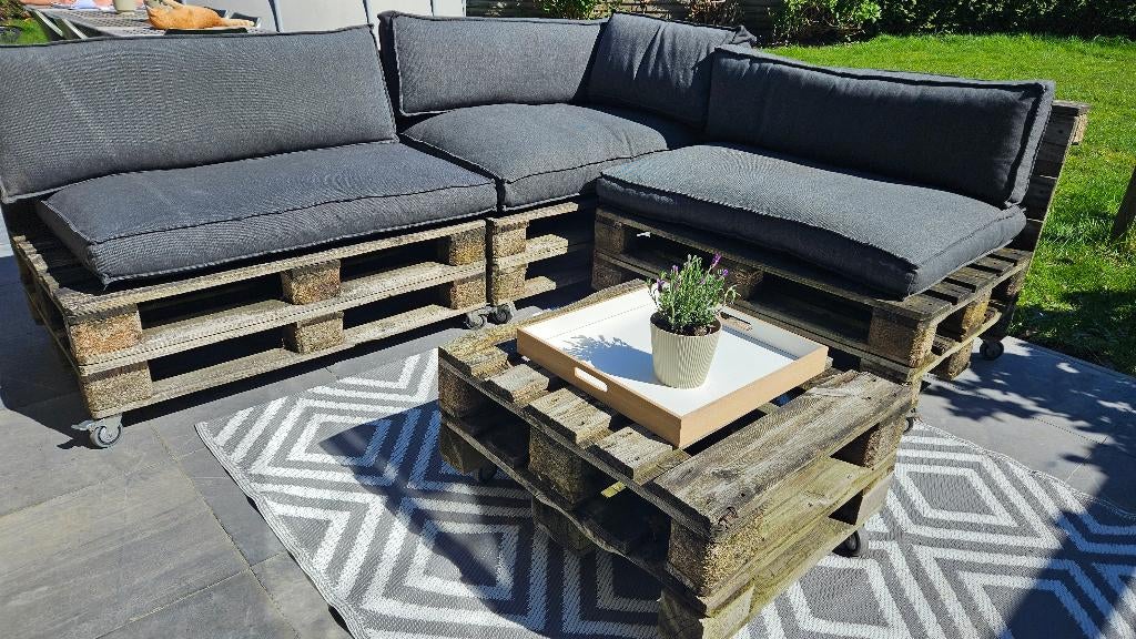 Loungeset antracuet grijs, Tuin en Terras, Ophalen, 5 zitplaatsen, Gebruikt, Loungeset