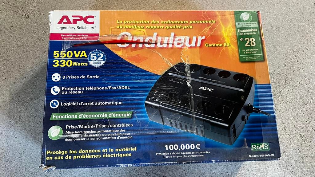 APC UPS 550VA (330W) – Noodstroom voor PC / Router - Nieuw!, Ophalen of Verzenden, Nieuw