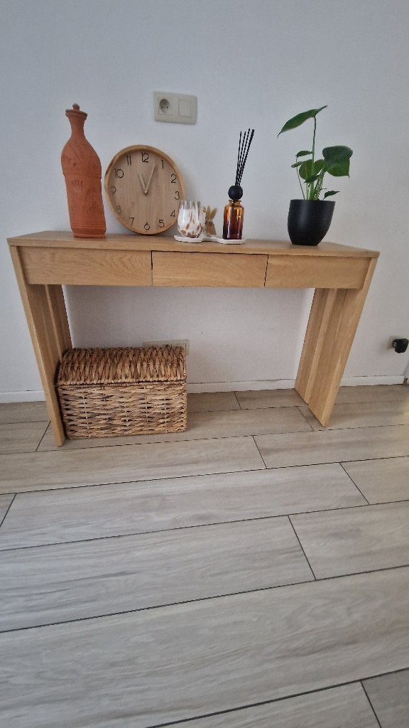 Tikamoon bijzettafel, console, Huis en Inrichting, Ophalen, 100 tot 150 cm, Eikenhout, Zo goed als nieuw