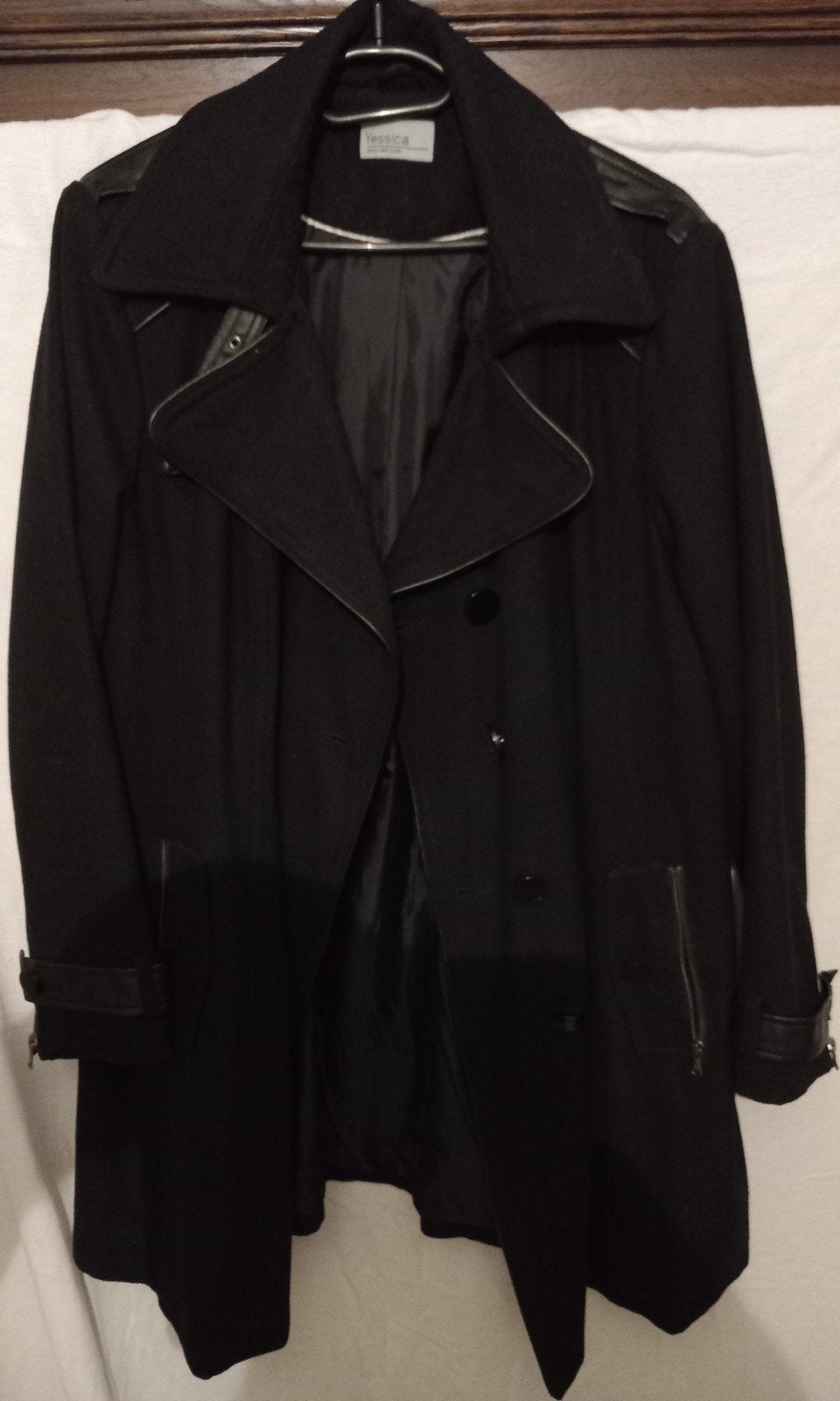 Zwarte stoffen jas m48, Kleding | Dames, Jasjes, Kostuums en Pakken, Jessica, Zwart, Maat 46/48 (XL) of groter, Ophalen of Verzenden