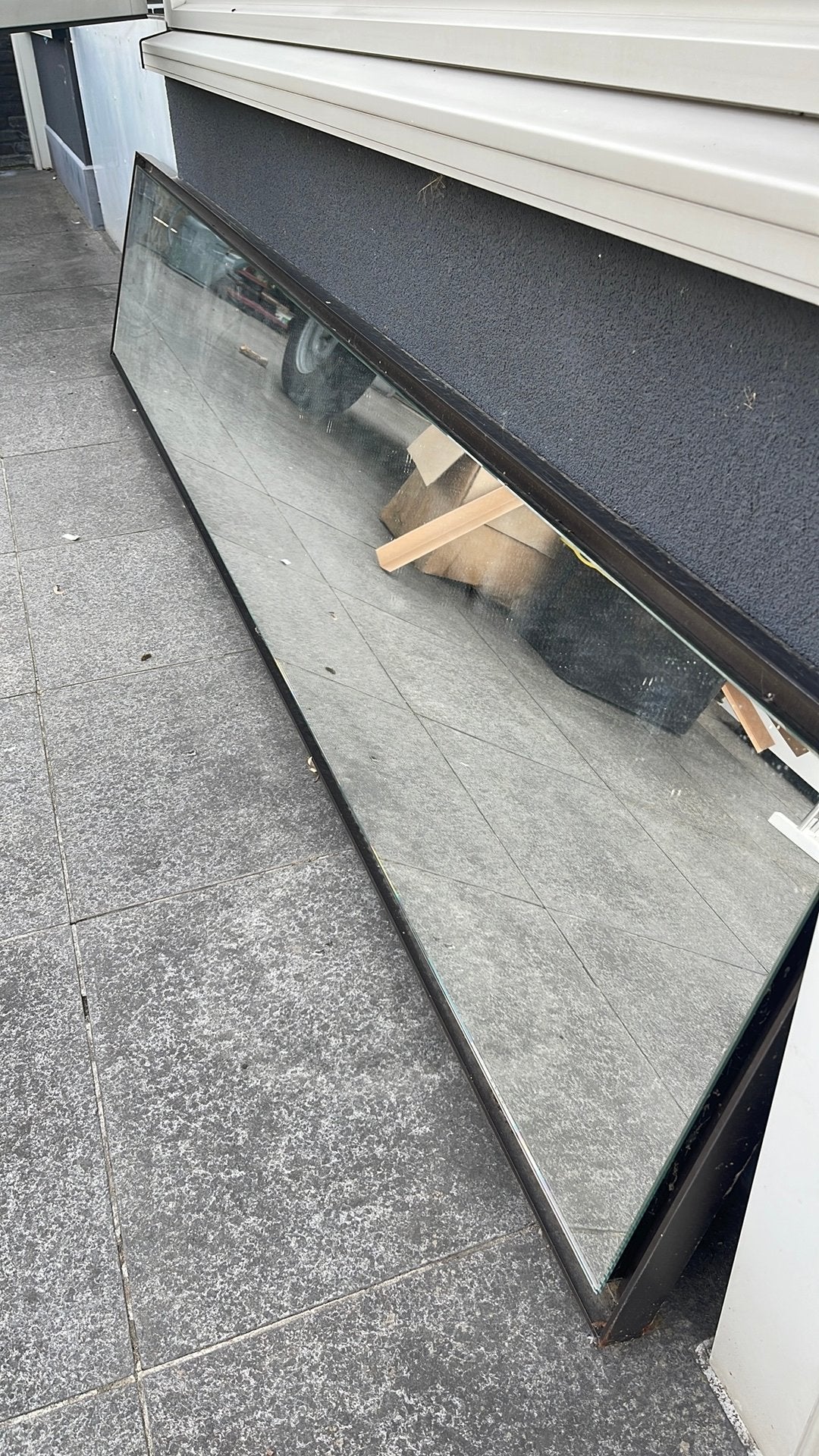 Grote spiegel uit ijzeren frame - €20, Ophalen, Gebruikt