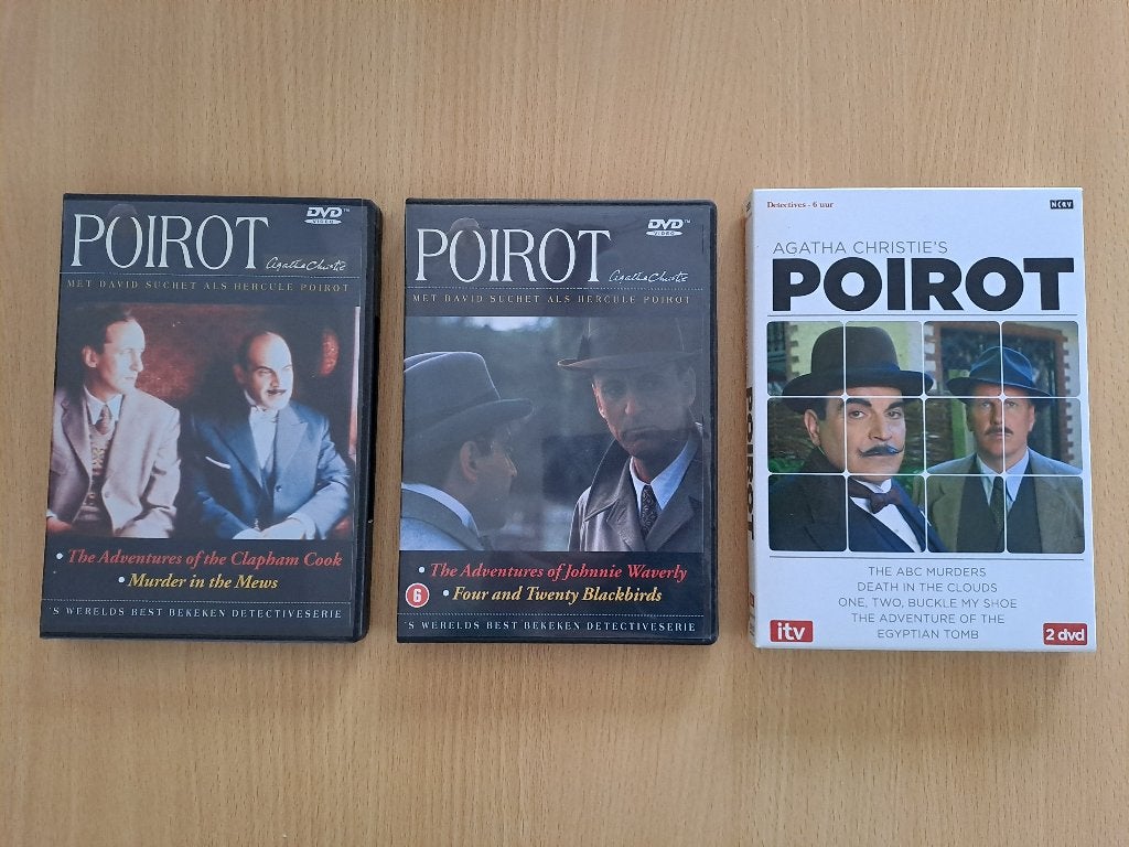 4 dvd's met 8 verhalen van Agatha Christie's Poirot, Cd's en Dvd's, Engels, Misdaad, Nederlands, Ophalen of Verzenden