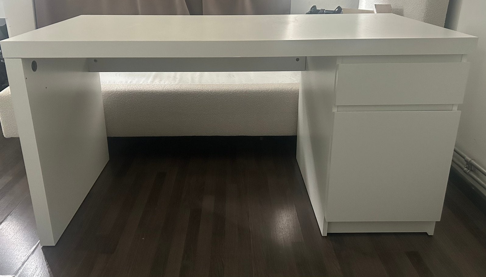 Bureau IKEA MALM blanc, Maison & Meubles, Bureau d'ordinateur, 65 cm, Enlèvement, Utilisé
