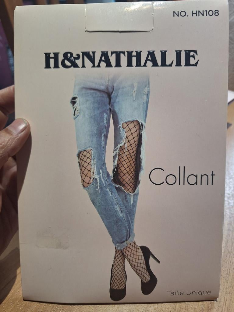 H&Nathalie,grove visnetpanty, Kleding | Dames, Leggings, Maillots en Panty's, H&nathalie, Zwart, Nieuw, Overige maten
