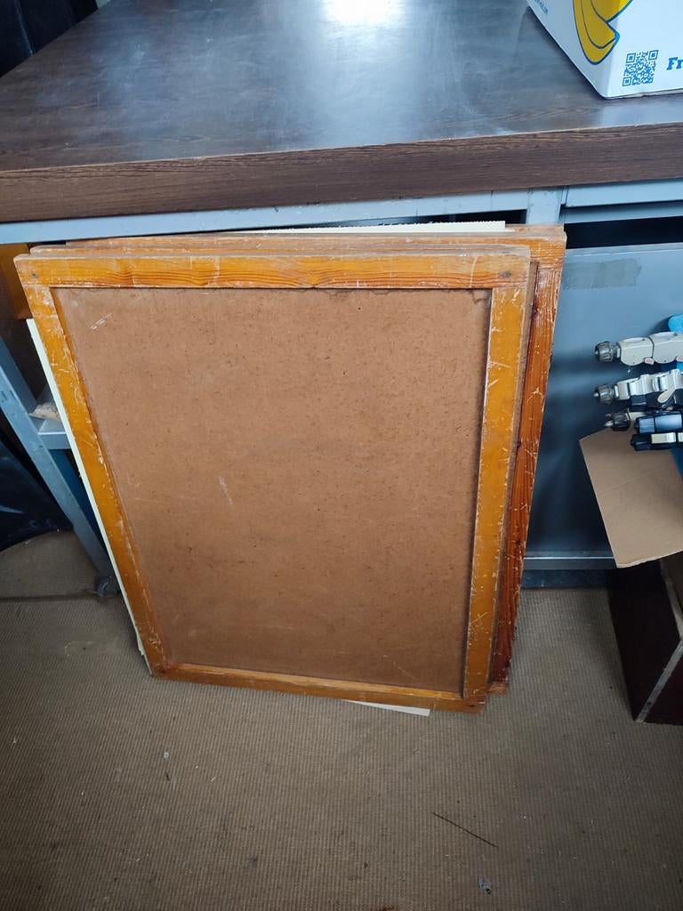 schoolplaten in houten bak 28 platen, Antiek en Kunst, Ophalen