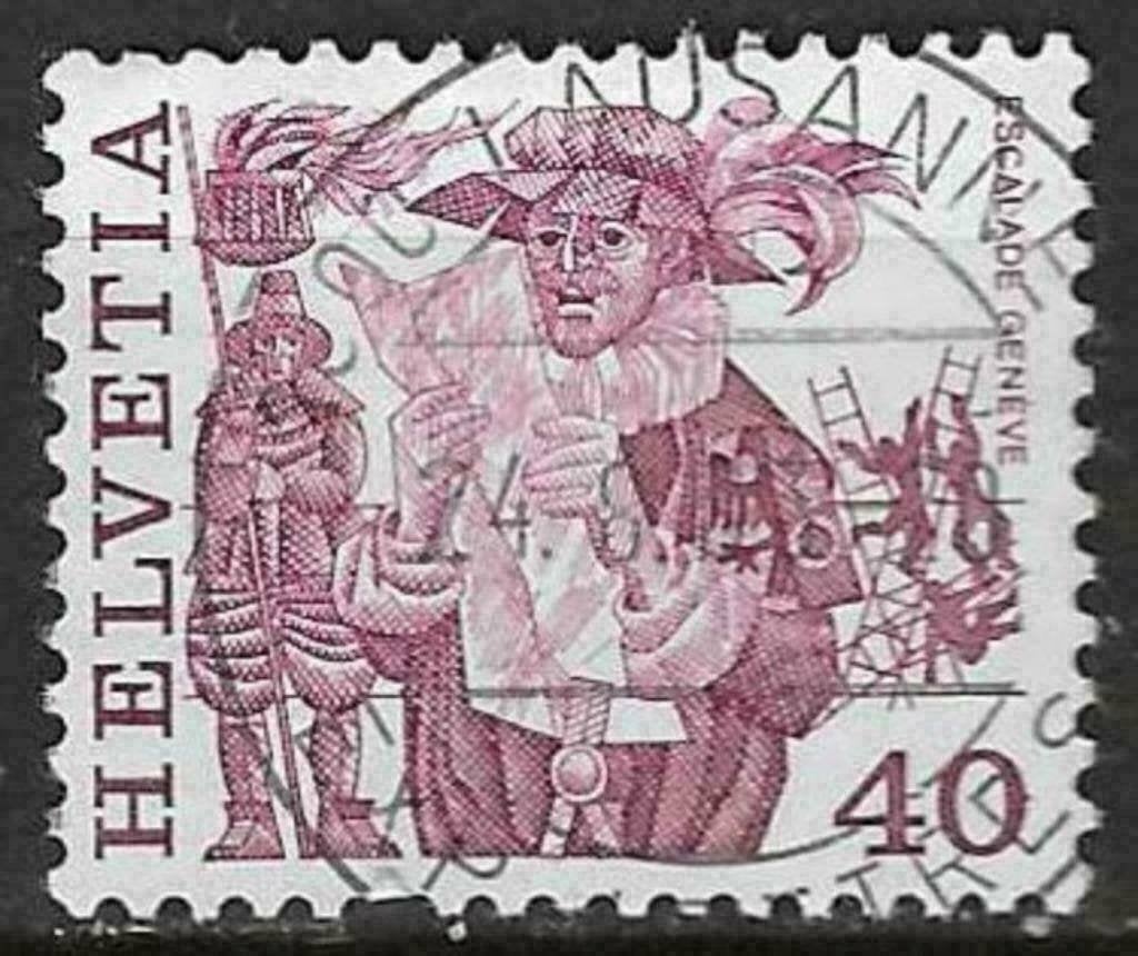 Suisse 1977 - Yvert 1037 - Coutumes populaires (ST), Envoi, Affranchi