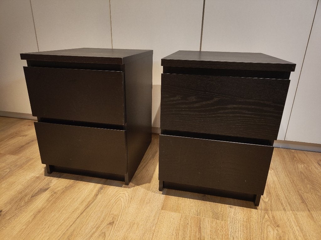 IKEA Malm nachtkastje (set van twee), Huis en Inrichting, Slaapkamer | Nachtkastjes, Ophalen, Minder dan 45 cm, Zo goed als nieuw