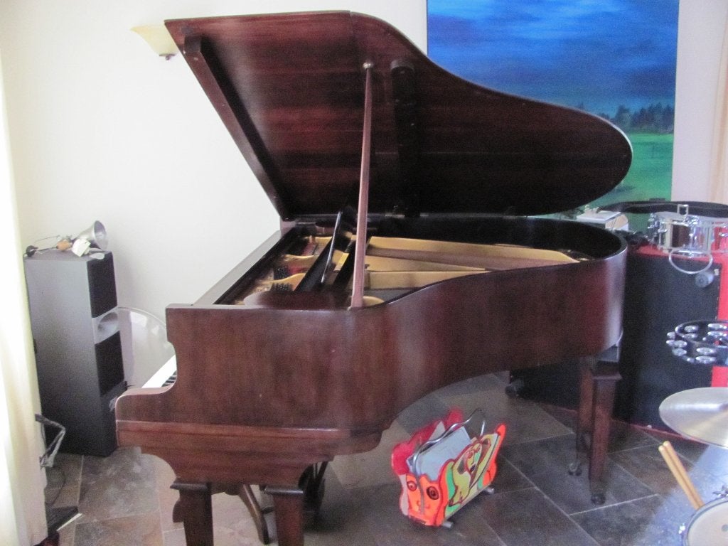 Prachtige Weber (Aeolian) Baby Grand Vleugelpiano (1920), Musique & Instruments, Pianos, Enlèvement, Comme neuf, Brun, À queue