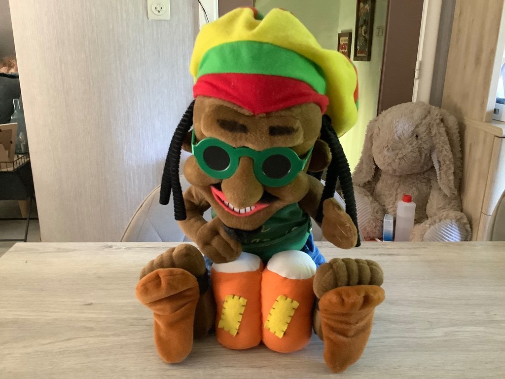 Rasta man pluche character (40 cm), Overige merken, Overige karakters, Overige typen, Ophalen of Verzenden