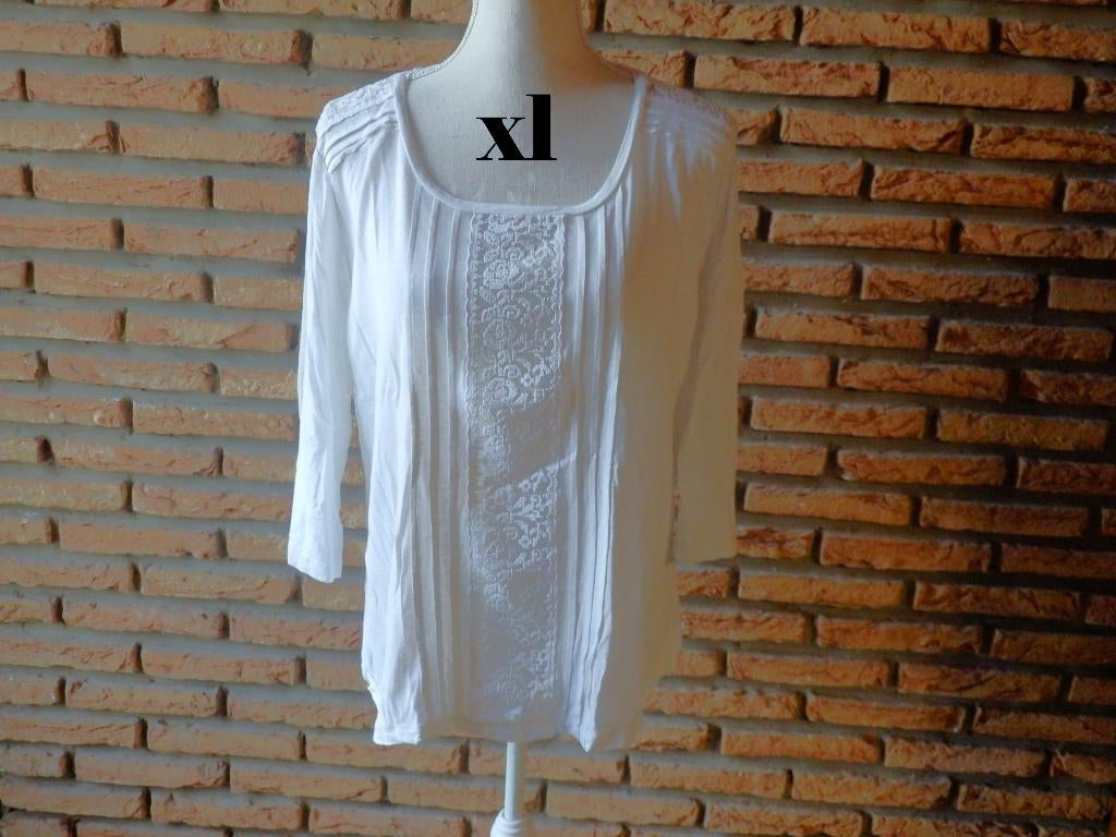 (232)- blouse femme t.xl blanche - mango -, Mango, Wit, Maat 42/44 (L), Ophalen of Verzenden