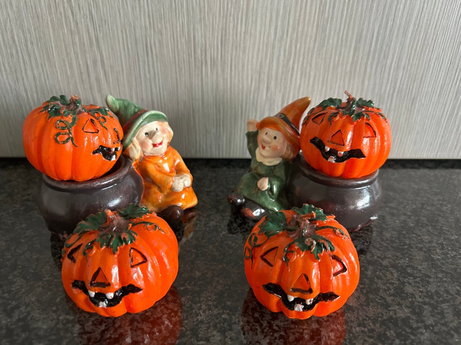 Halloween 2 kaarshouders, 4 kaarsjes, Ophalen of Verzenden, Zo goed als nieuw, Versiering