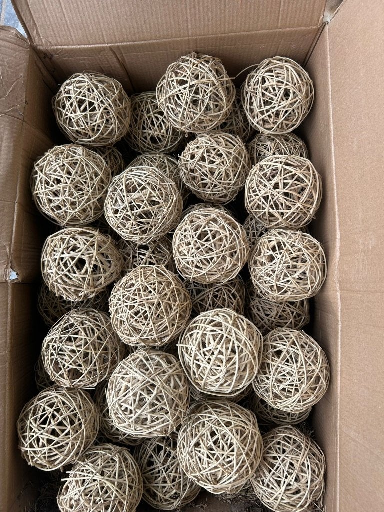 Boules décoratives en osier/rotin - Lot de 10, Enlèvement ou Envoi, Neuf, Article de fête