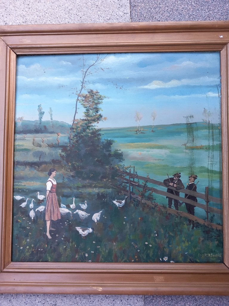 Schilderij Jos.Persoons, Antiek en Kunst, Ophalen of Verzenden, Gesigneerd, Landschap