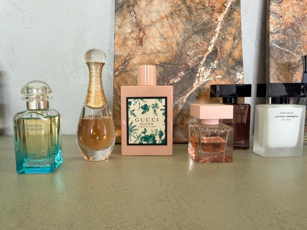 12 parfums - niet/amper gebruikt - Hermes,Gucci, Tom Ford, …, Enlèvement ou Envoi, Comme neuf