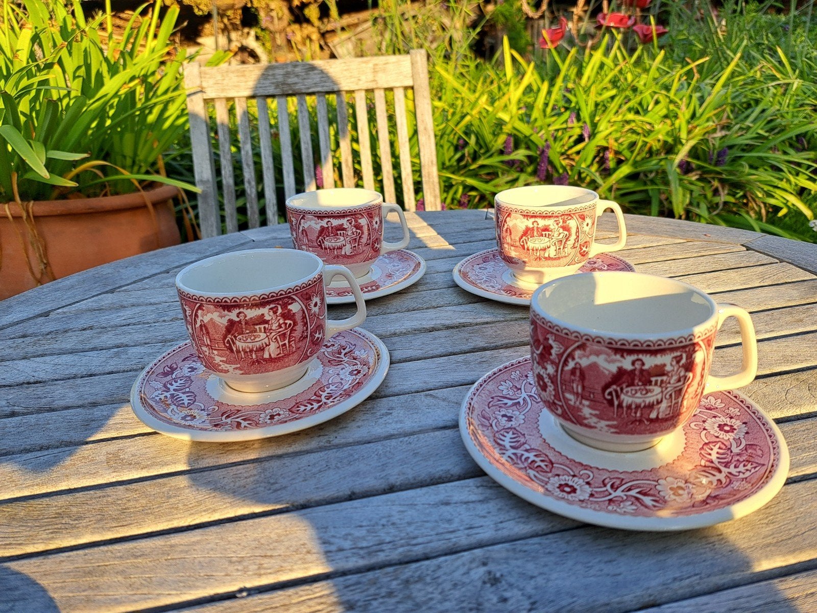 set van 4 vintage kopjes Boch, Antiek en Kunst, Ophalen of Verzenden