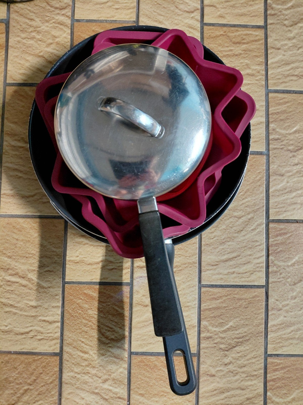 steelpan, pan, rooster, 2 siliconen bakvormen, Ophalen