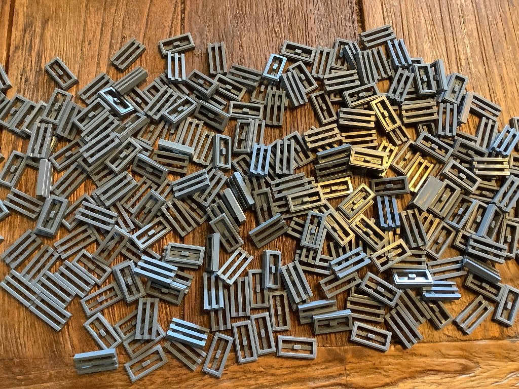 Lego plaatjes 1x2 grille dark bluish gray 250 st / 109-80, Enlèvement ou Envoi, Comme neuf, Briques en vrac, Lego