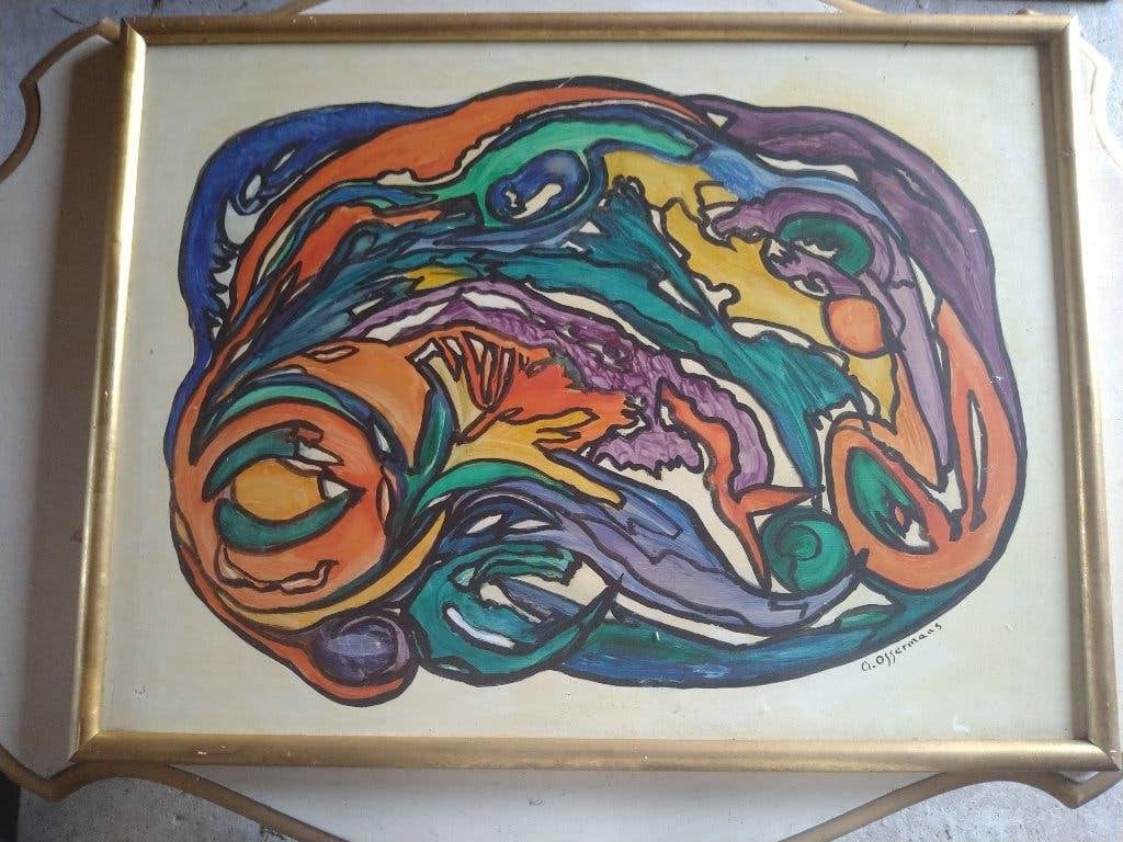 peinture d'Offerman, Abstrait, Signé, Peinture à l'huile, Enlèvement ou Envoi