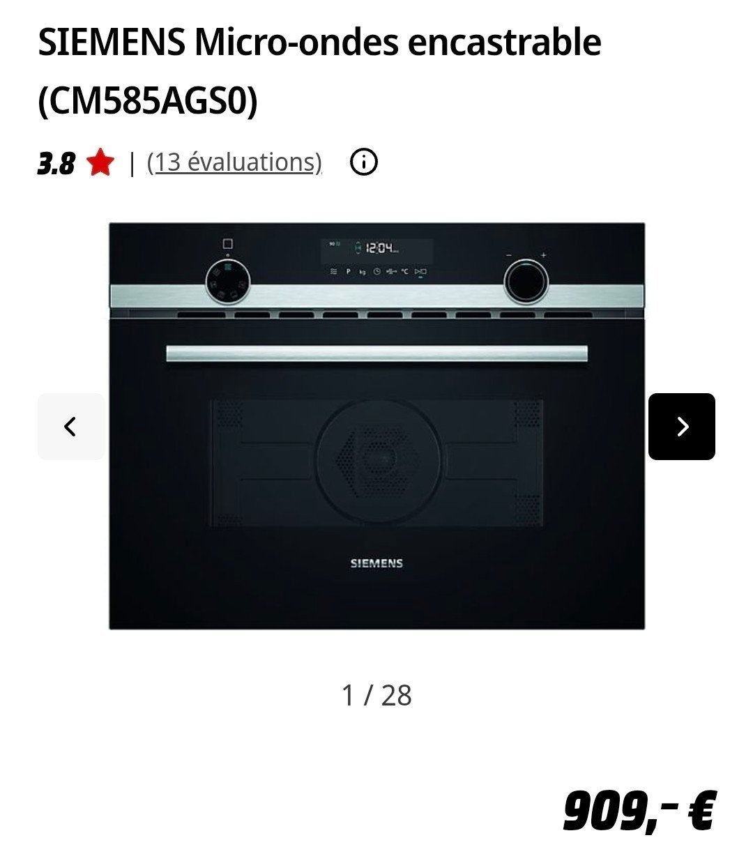 Combi-oven en magnetron SIEMENS 45CM NIEUW, Ophalen, Minder dan 45 cm, Oven, Inbouw