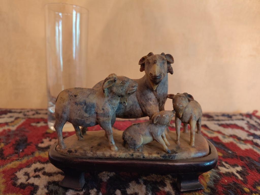 Beeldje met schapen/geiten, Antiek en Kunst, Ophalen