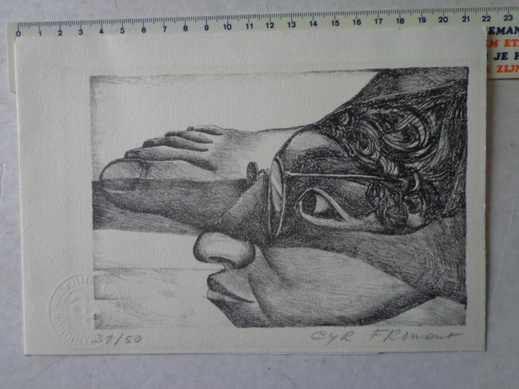 surrealistische litho van Cyr Frimout, Ophalen of Verzenden