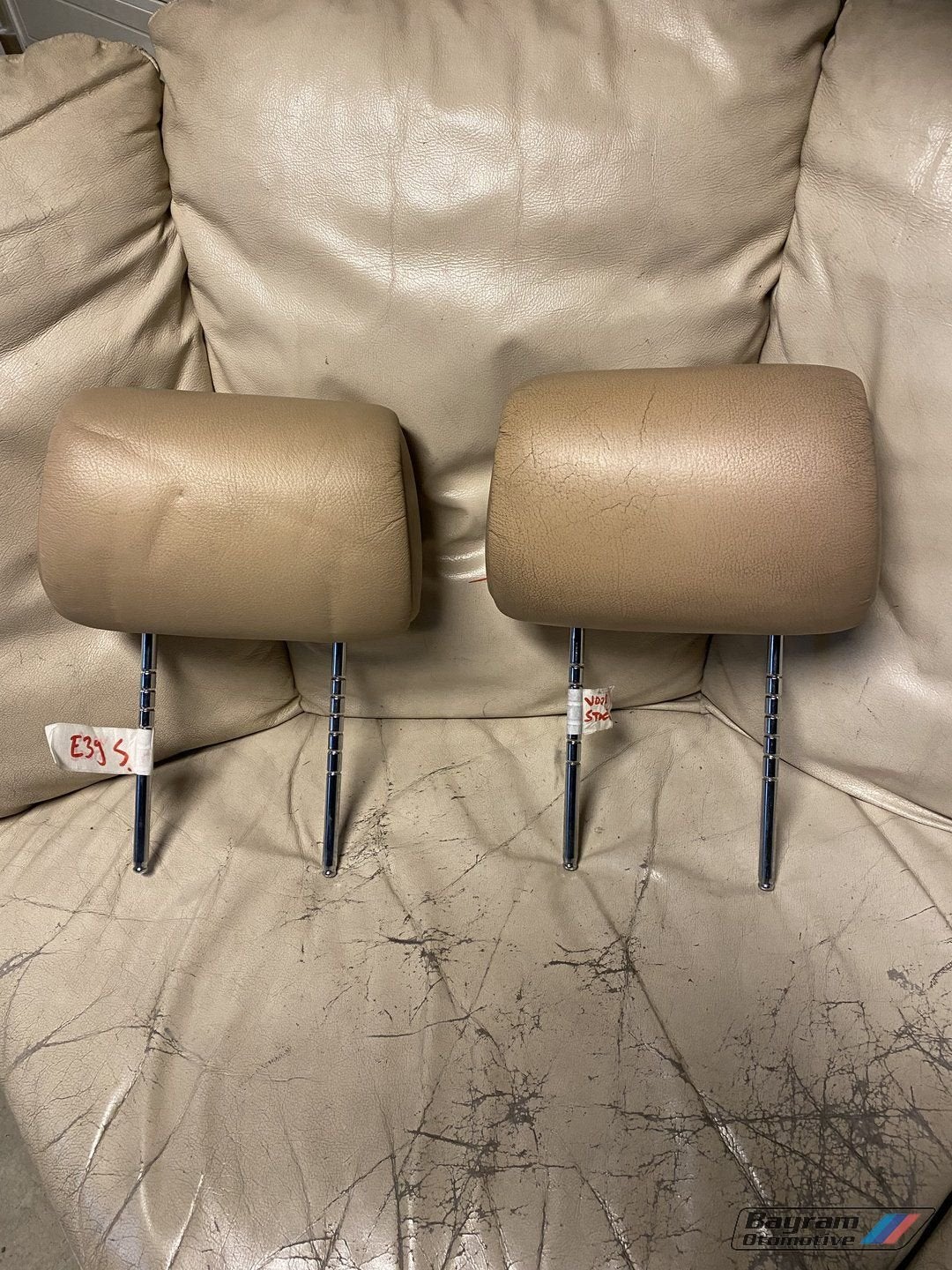 Bmw E39 hoofdsteunen set creme beige voorstoelen E36 5-serie, Gebruikt, -, -, Ophalen of Verzenden