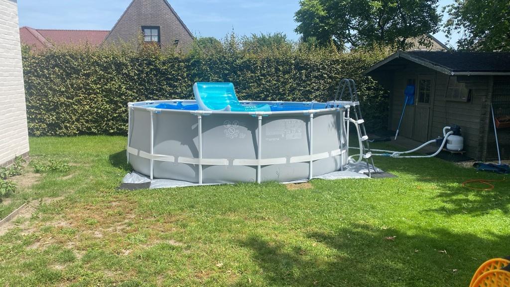 Intex opbouw zwembad (457 x 122), Tuin en Terras, Gebruikt, Rond, 400 cm of meer, Ophalen