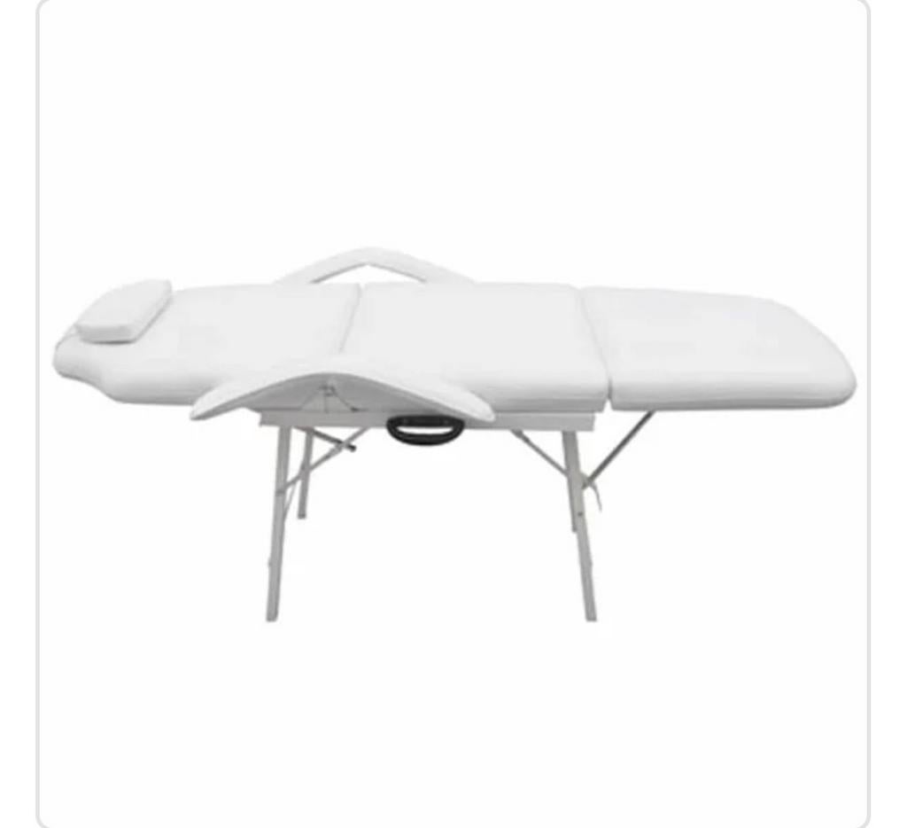 Behandeling stoel kunst leer in wit, Ophalen, Zo goed als nieuw, Massagetafel