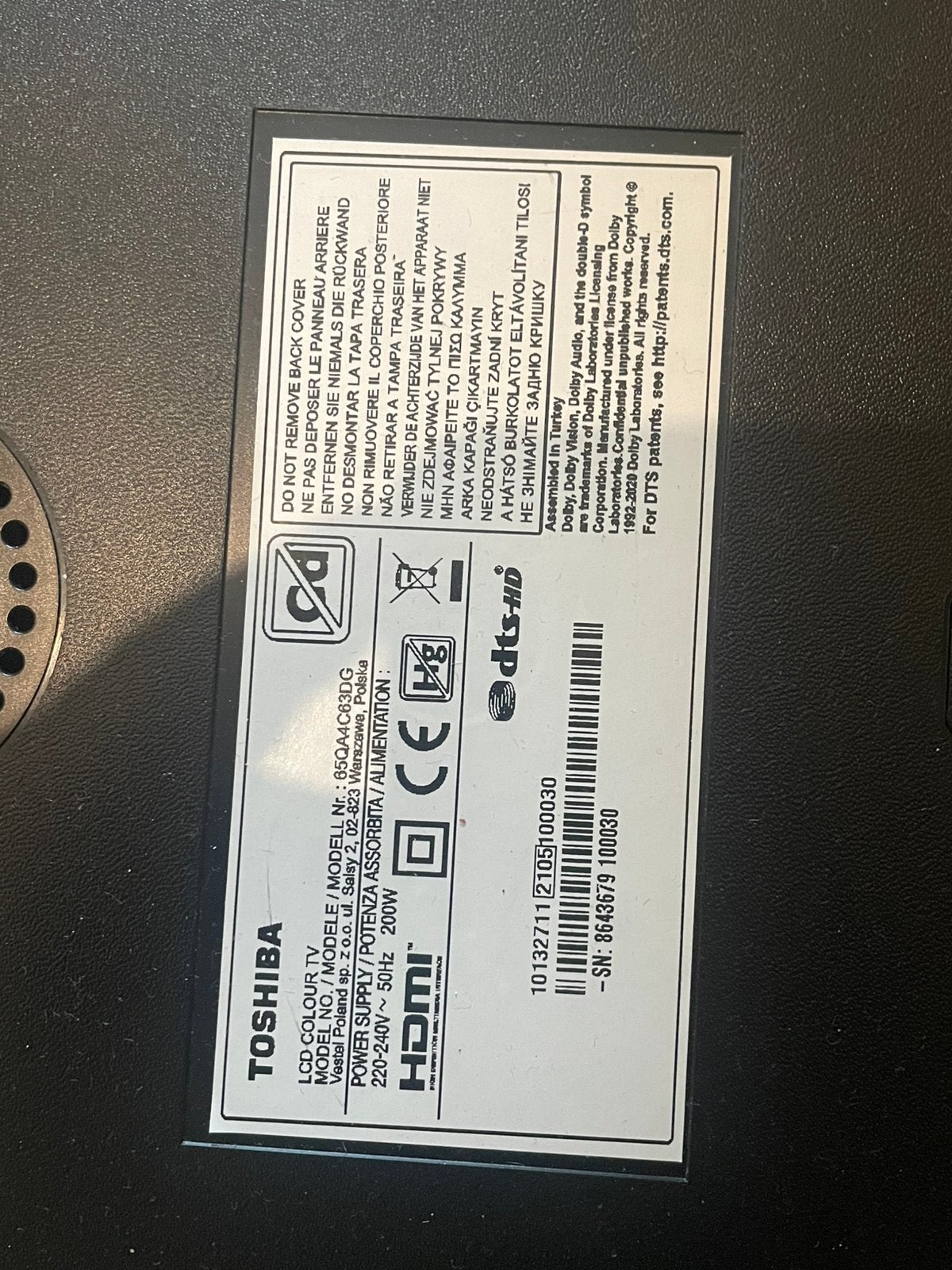 Toshiba tv 65 inch, Computers en Software, Netwerk switches, Ophalen, Zo goed als nieuw