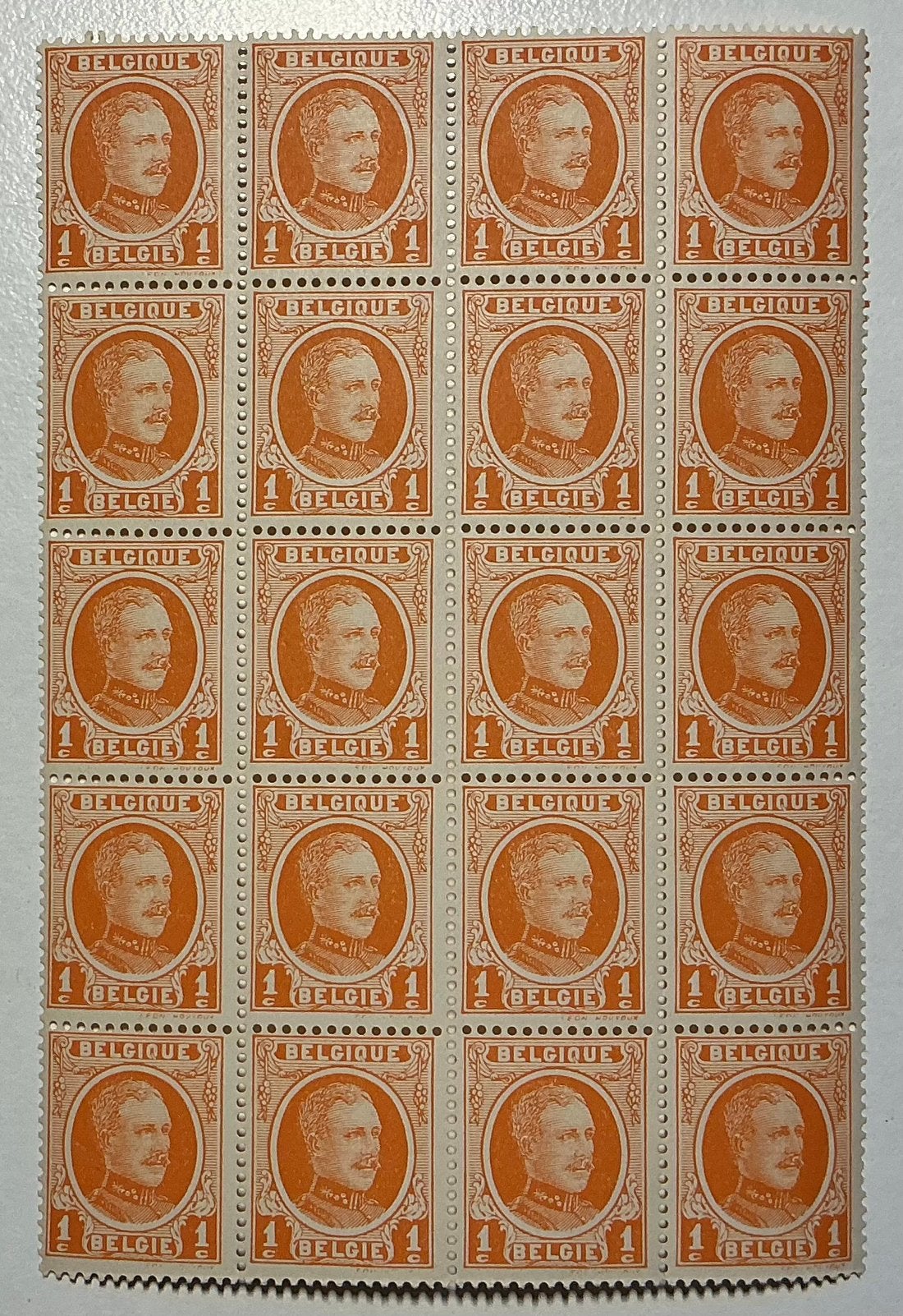 LOT 561.190-Cu 2/3. HOUYOUX. MNH. Bloc 20 timbres., Neuf, Enlèvement ou Envoi, Non oblitéré, Gomme originale