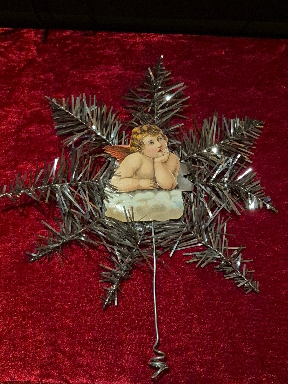 antieke kerstbal met kuif., Ophalen of Verzenden, Gebruikt