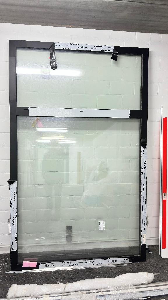 Aluminium raam  3 glaas, Ophalen, Raamkozijn, 150 tot 225 cm, Inclusief glas