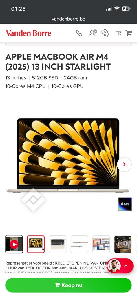 Macbook air m4, Neuf, 13 pouces, 512 GB, Azerty