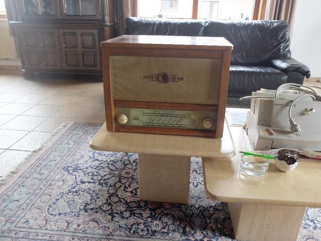 Vintage radio HMV - His Masters Voice Valve Radio, Ophalen, Gebruikt, Radio
