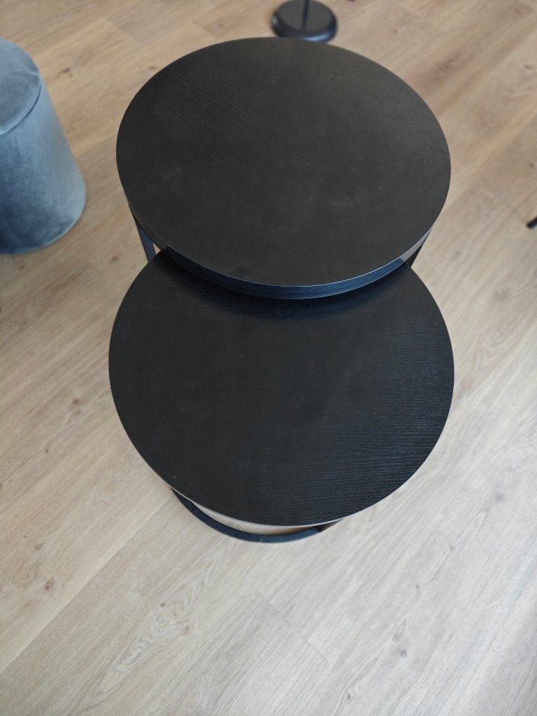 Ronde bijzettafels - Zwart, Huis en Inrichting, Tafels | Bijzettafels, Overige materialen, Gebruikt, Modern en speels, Rond