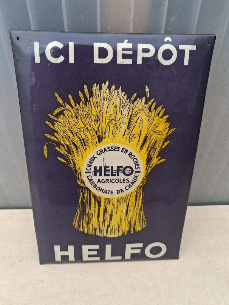 oud blikken bord  HELFO, Verzamelen, Ophalen of Verzenden, Gebruikt, Reclamebord