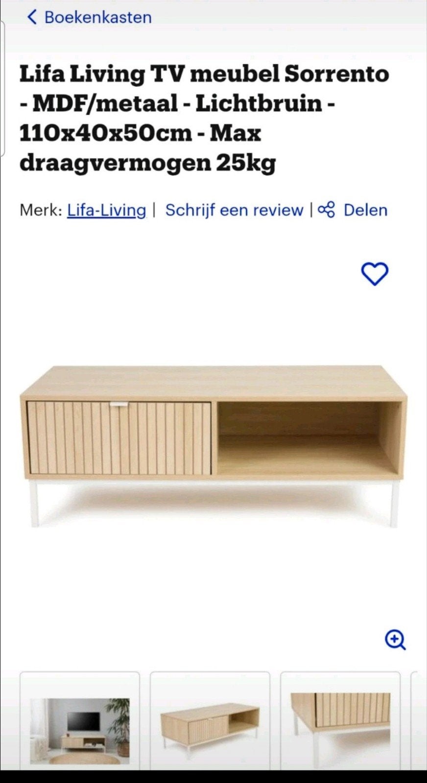 tv kast, Ophalen