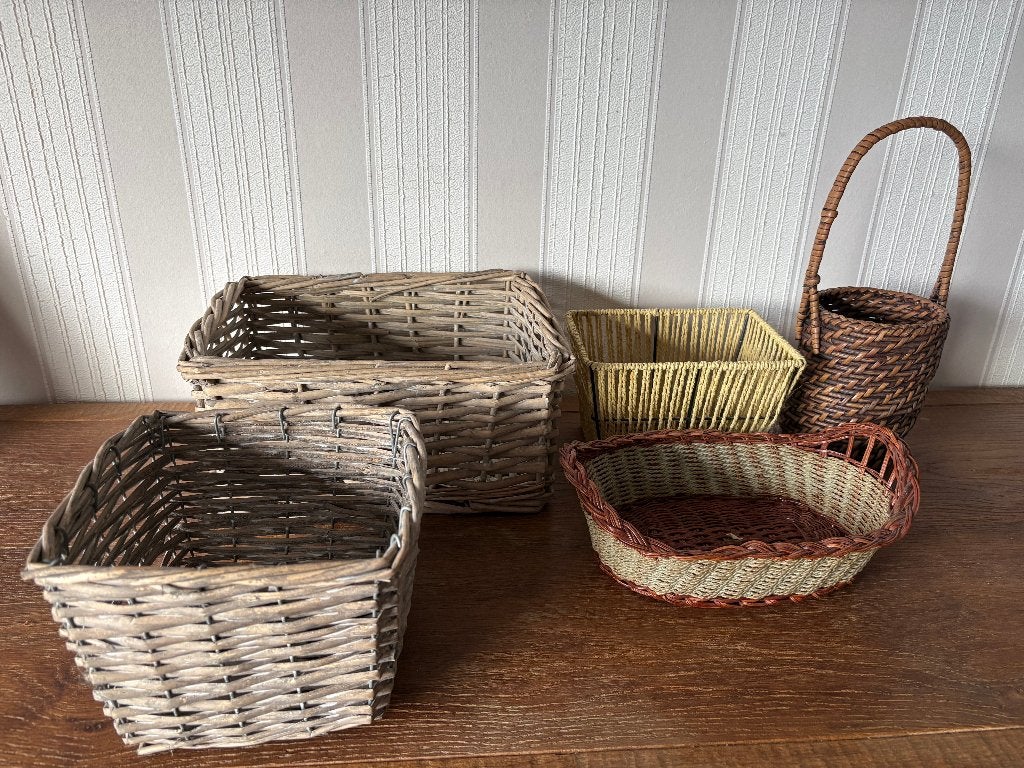 Lot de 5 paniers vintage et champêtres, Enlèvement ou Envoi, Comme neuf
