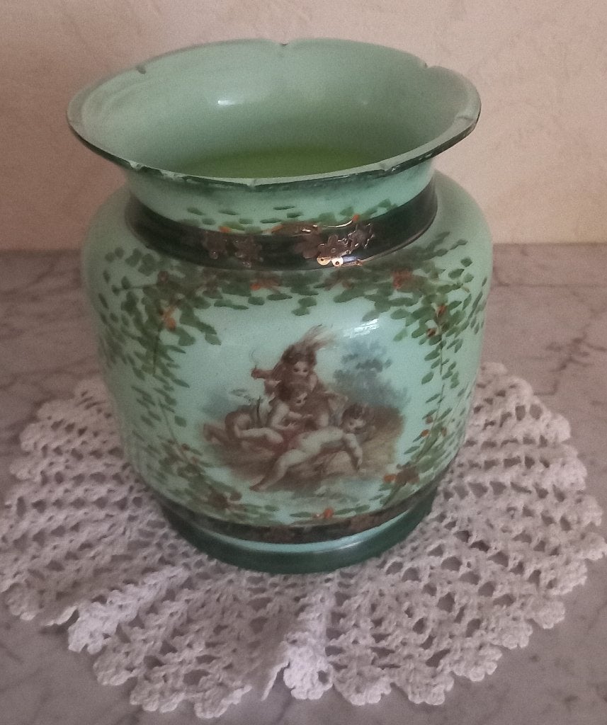 Vase vert ancien  translucide, Antiquités & Art, Enlèvement ou Envoi