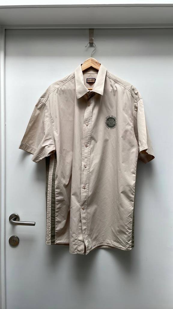 Heren overhemd korte Mouw - maat XXL, Ophalen of Verzenden, Gedragen, Beige