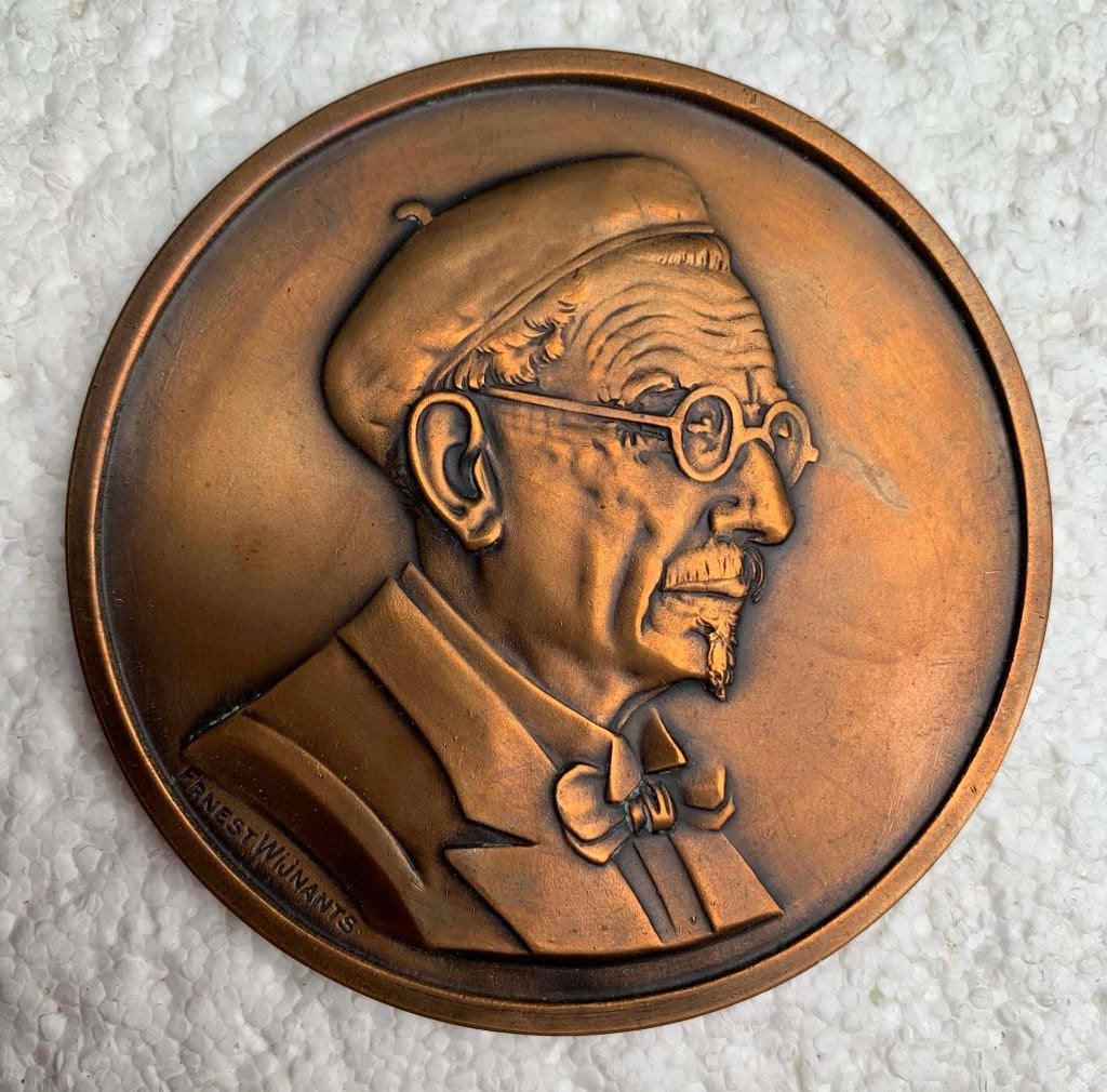 Medaille, penning Jef Denijn, Mechelse stadsbeiaardier, Enlèvement ou Envoi, Bronze