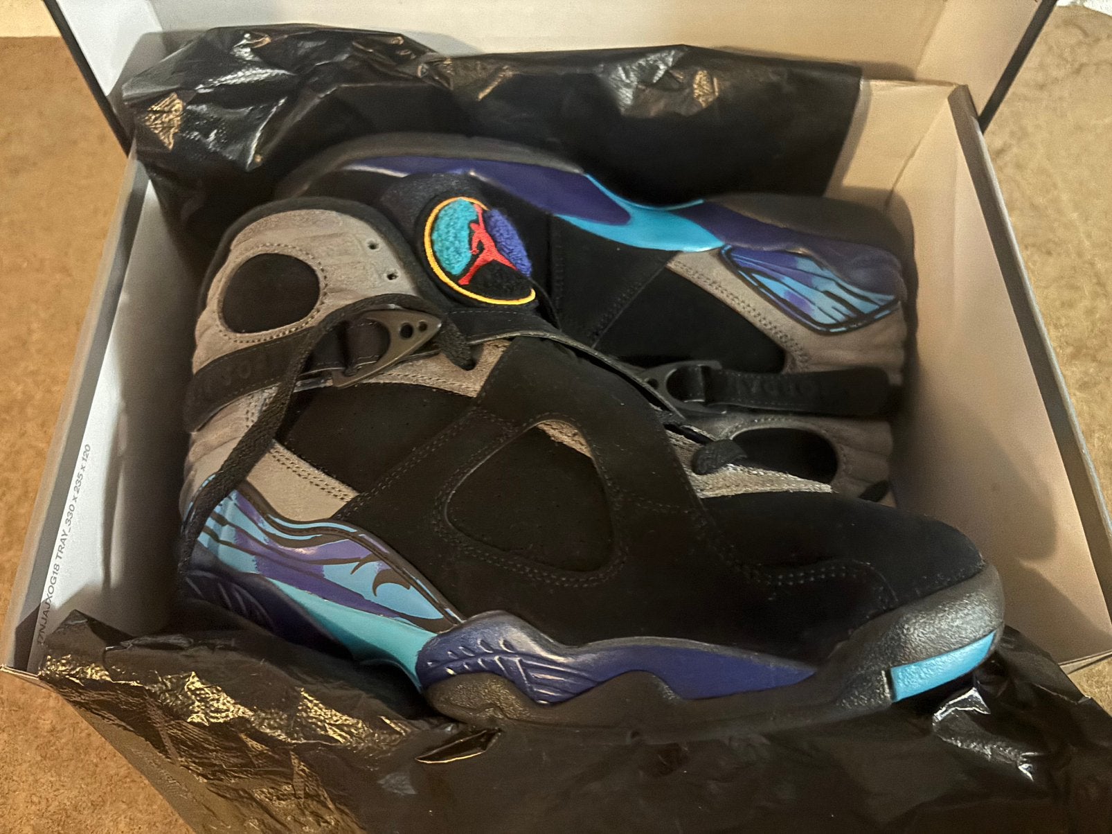 Nike Air Jordan 8 “Aqua” retro size 42, Kleding | Heren, Schoenen, Ophalen, Zwart, Nieuw, Sneakers